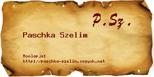 Paschka Szelim névjegykártya